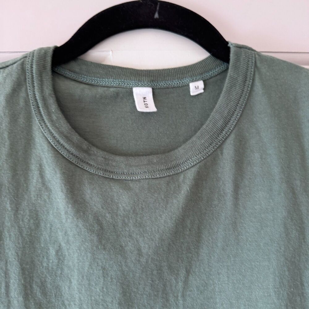 KOTN Women's Cropped Racerback Tank Olive Green Med 100% Cotton - Picture 5 of 5